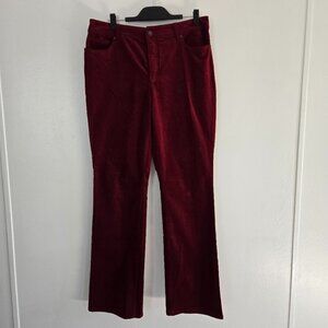 Ladies St. John's Bay Ruby Red Corduroy Bootcut Pants (18T)